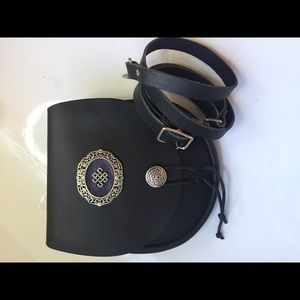 Black leather Celtic Sporran. Used once.